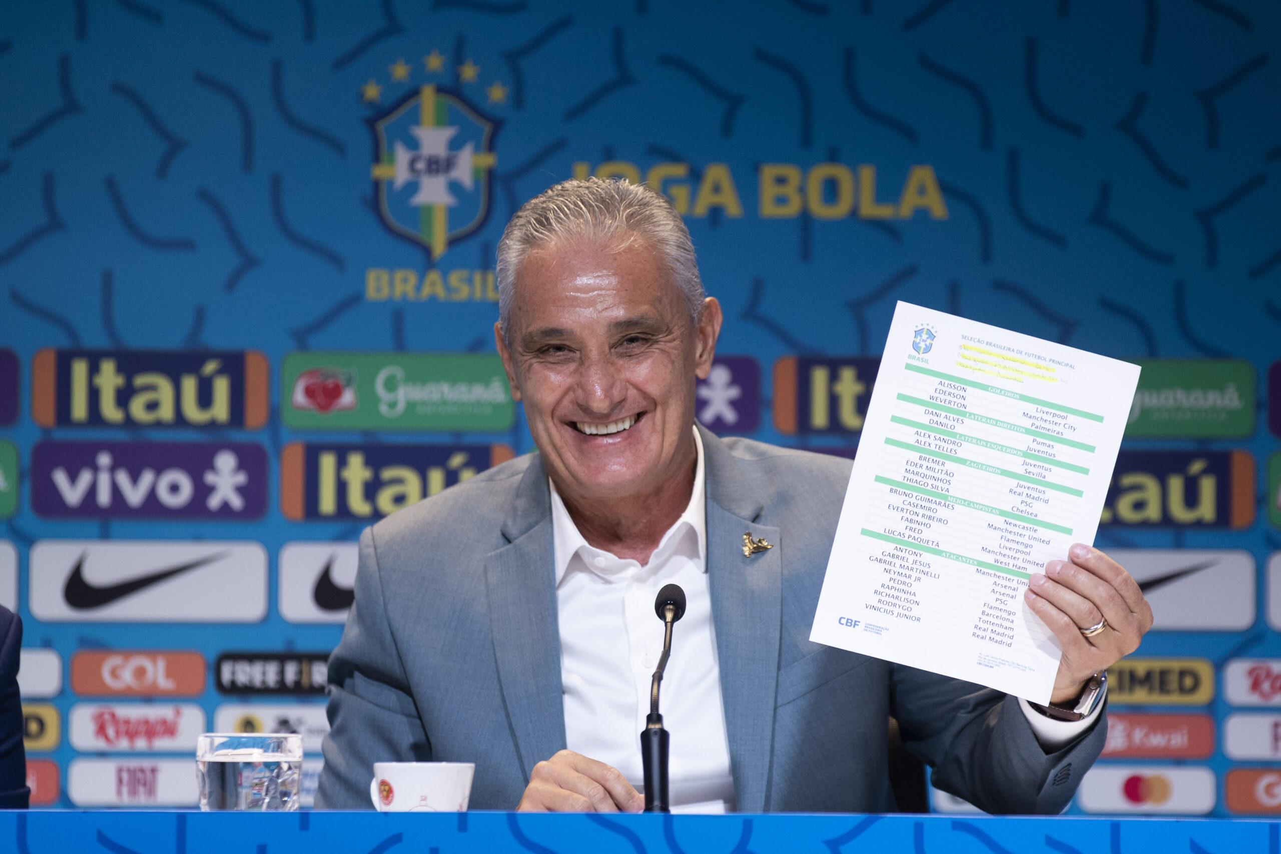Técnico Tite durante a transmissão dos convocados da seleção brasileira para a Copa do Mundo do Catar